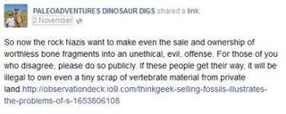 Illustration for article titled No news is good news about ThinkGeek fossil sales?